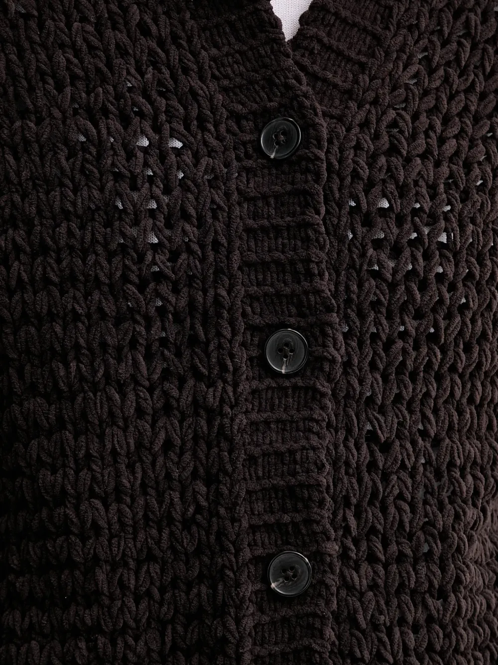 Marc O'Polo Vest met kraag en knopen Bruin