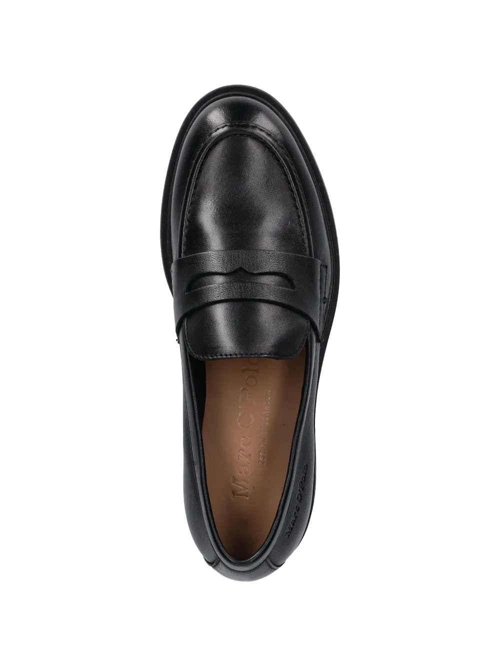 Marc O'Polo Leren loafers Zwart