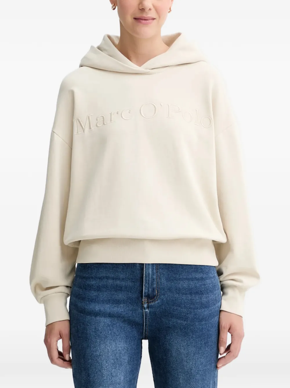 Marc O'Polo logo-embroidered hoodie - Neutrals