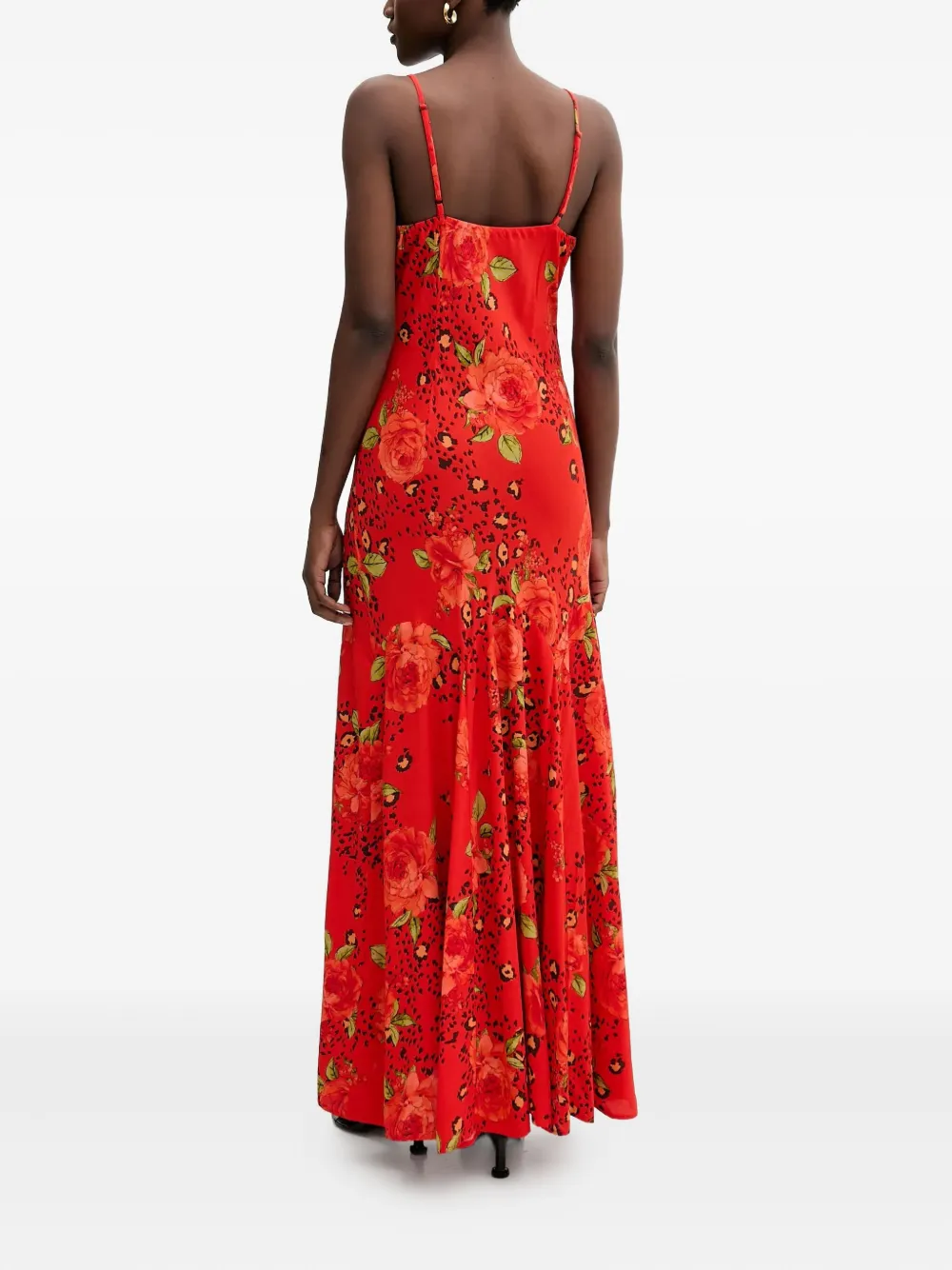 Never Fully Dressed Lace Floral Maxi Dress In Red