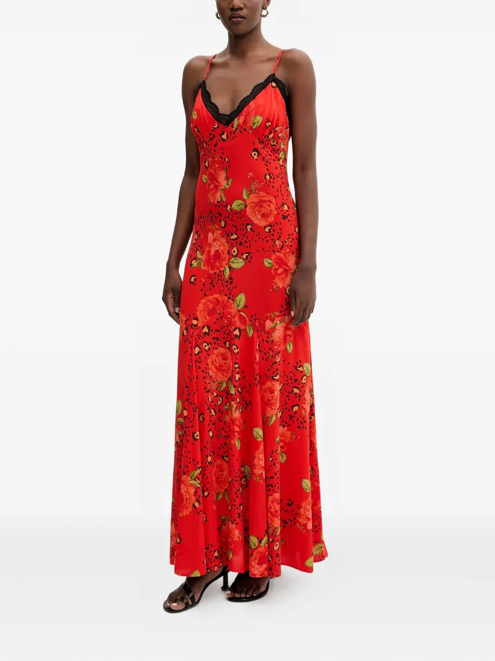 NEVER FULLY DRESSED lace floral maxi dress - Rood