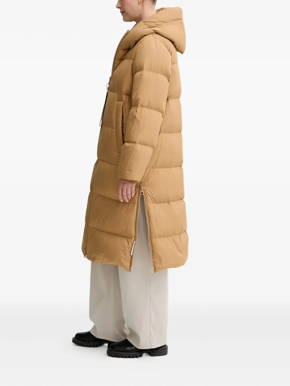 Marc O'polo Hooded Zip Coat In Neutral