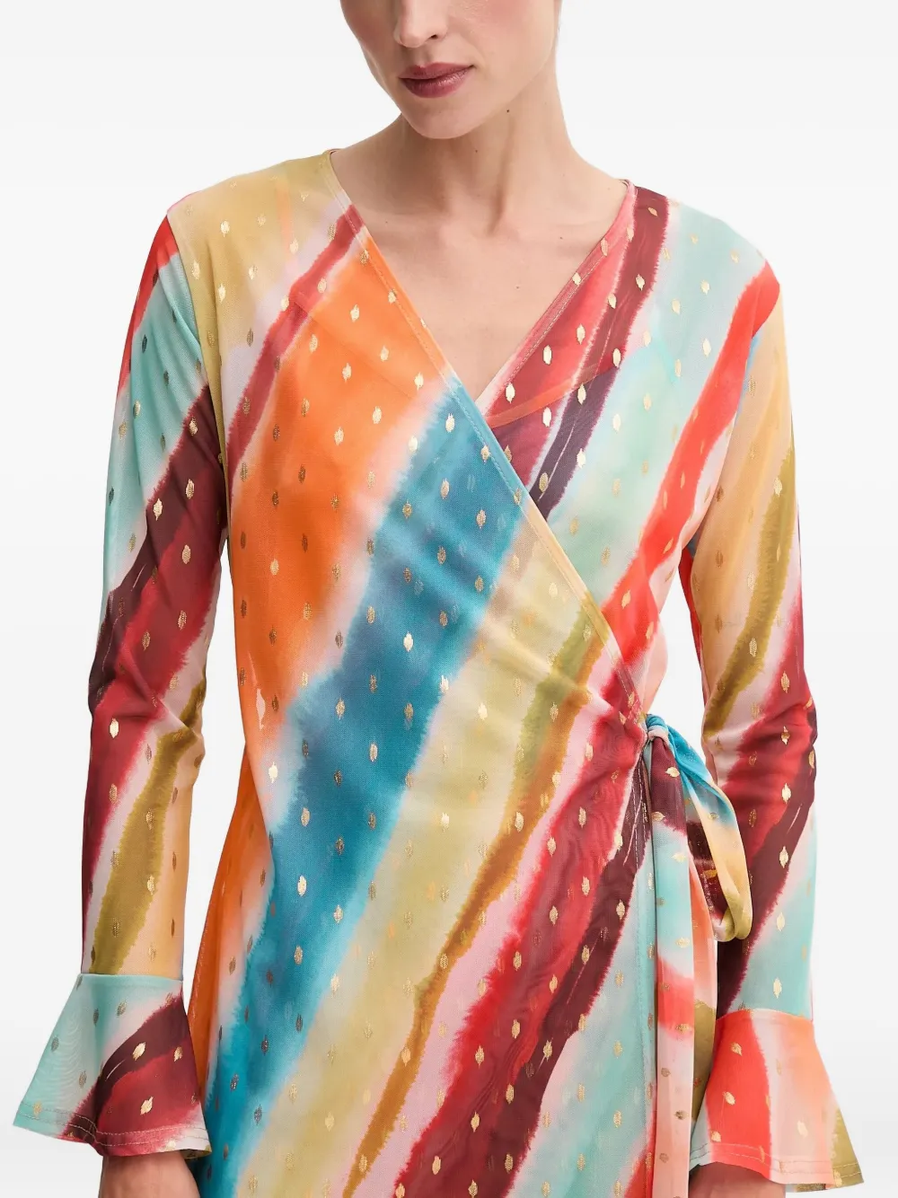 Never Fully Dressed Tie-detail Mini Dress In Multi