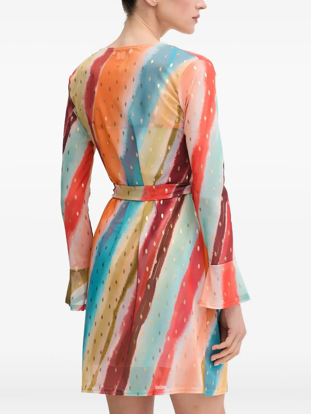 Never Fully Dressed Tie-detail Mini Dress In Multi