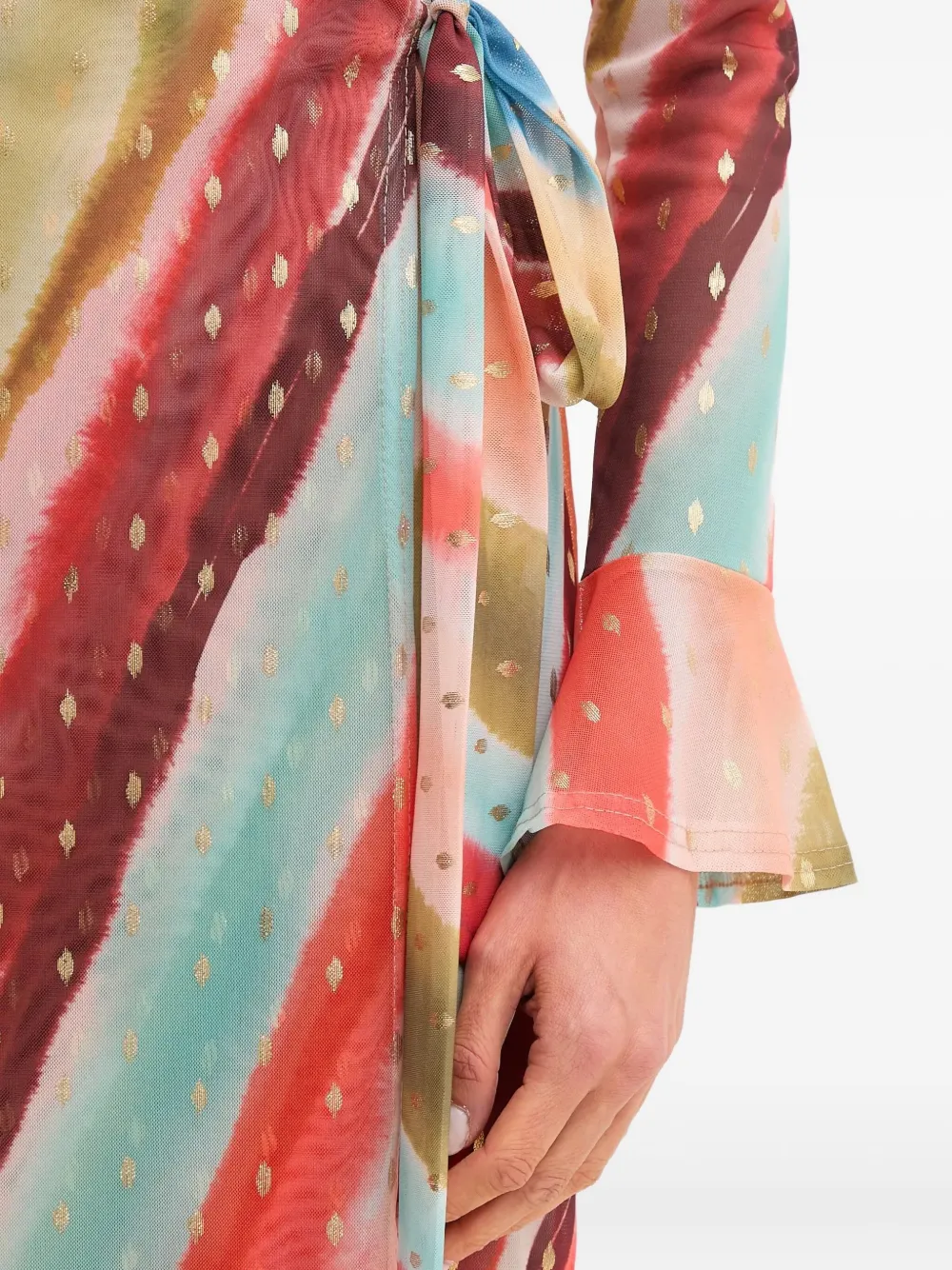 Never Fully Dressed Tie-detail Mini Dress In Multi