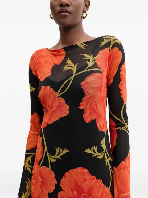 NEVER FULLY DRESSED floral long-sleeve maxi dress