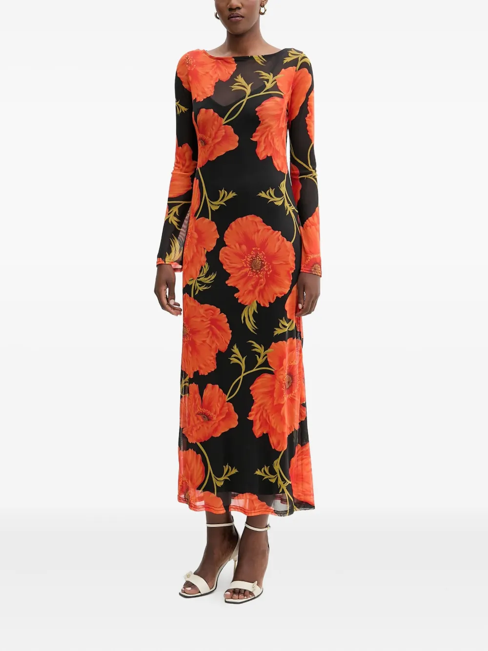 Never Fully Dressed Floral Long-sleeve Maxi Dress In Multi