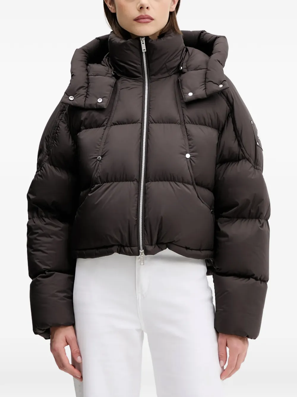 Moose Knuckles hooded puffer jacket - Marrone