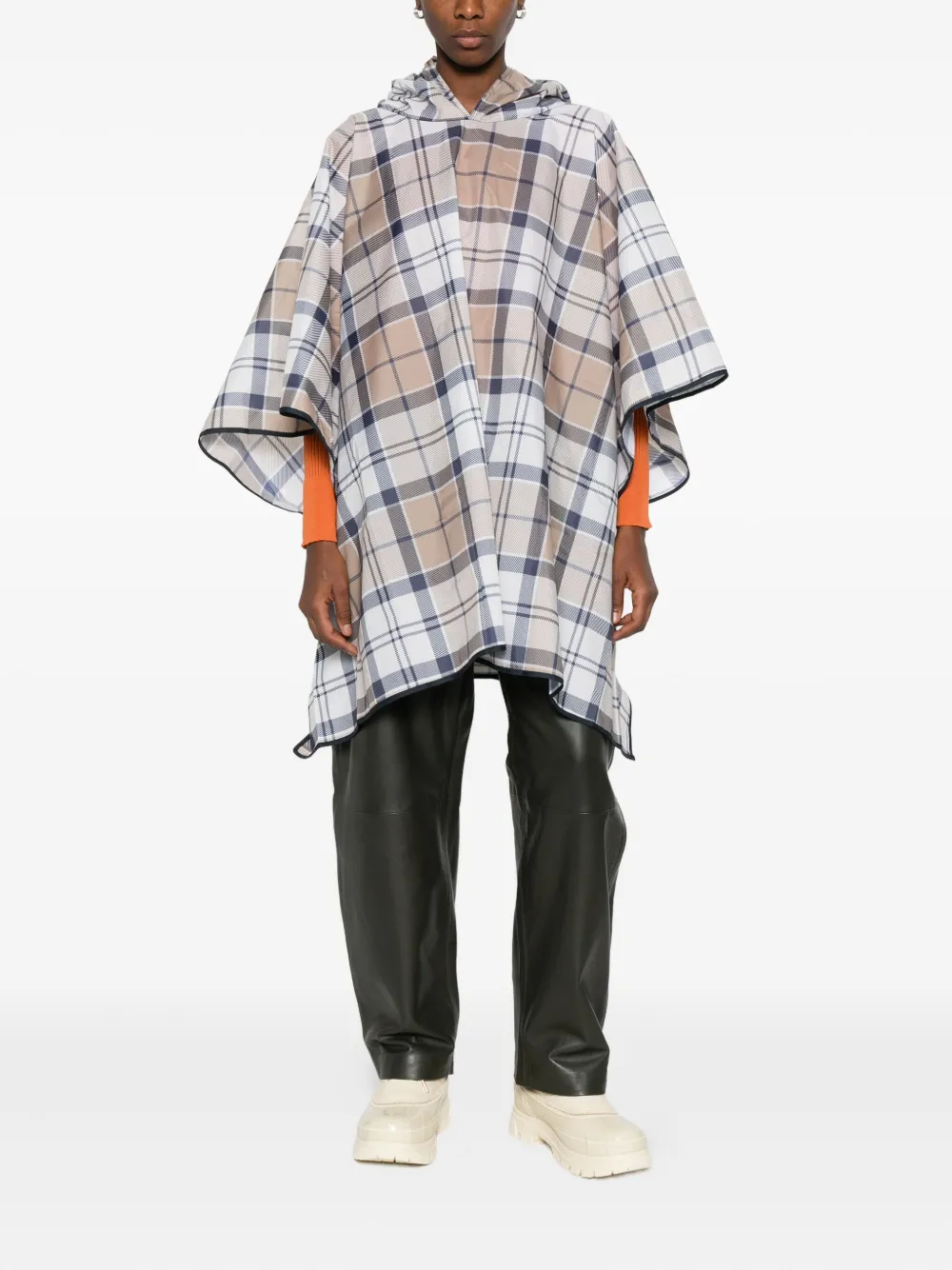 Barbour hooded chech-print scarf - Beige