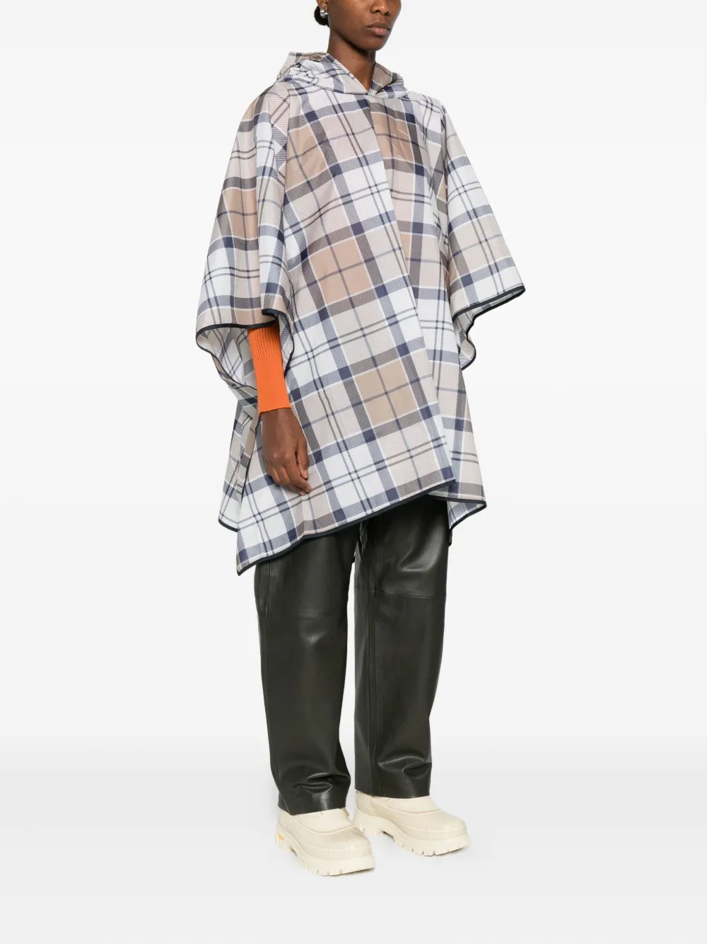 Barbour Hooded Chech-print Scarf In Multi