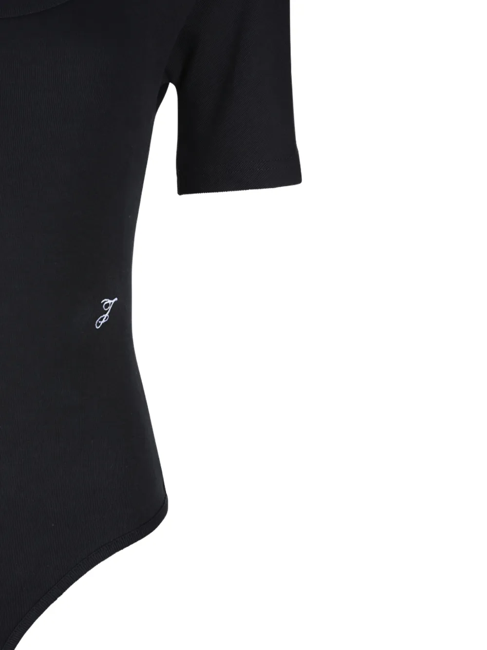 Jacquemus Short-sleeve Scoop-neck Bodysuit In Black