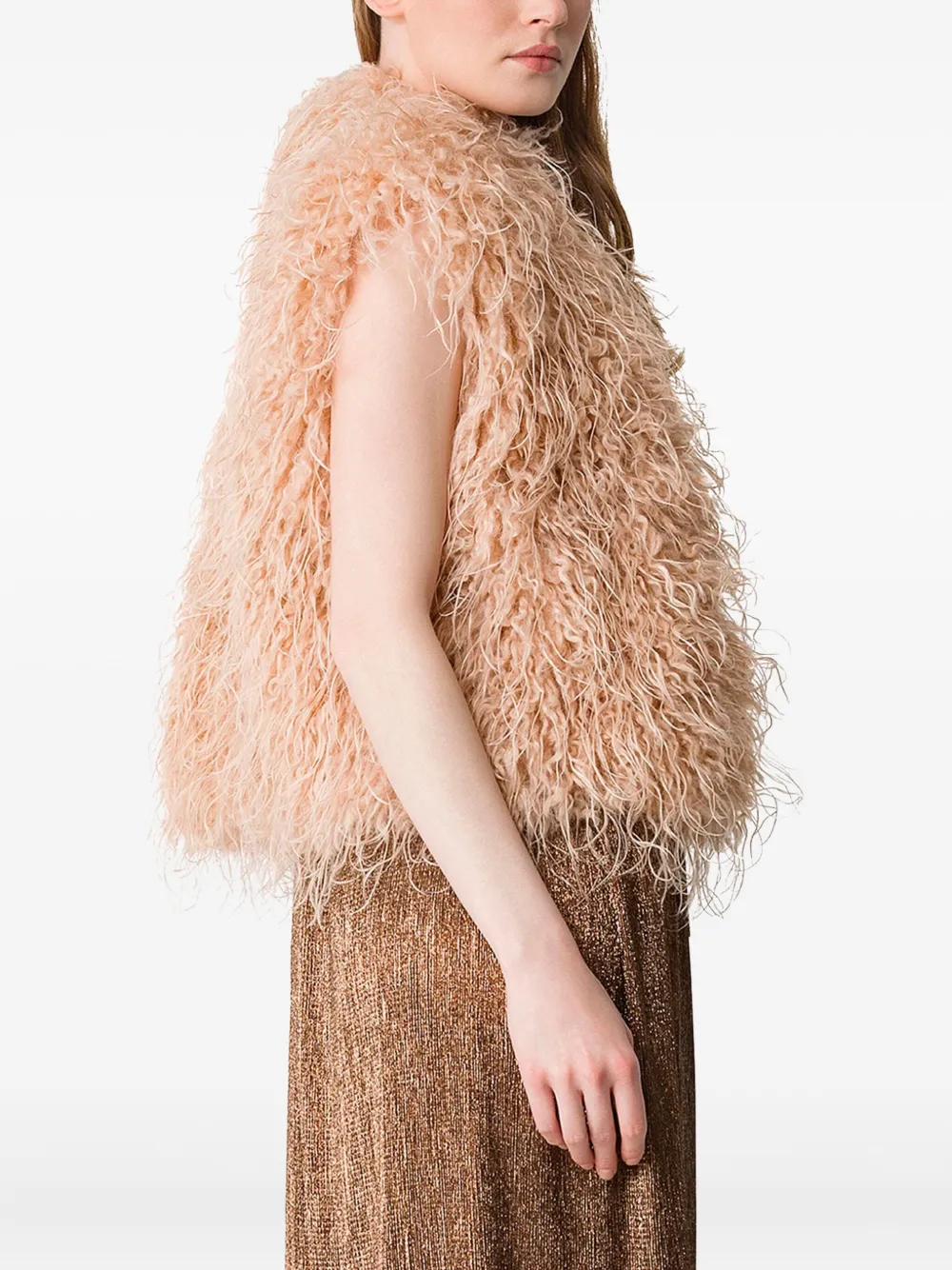 Forte Forte Faux-fur Gilet In Pink