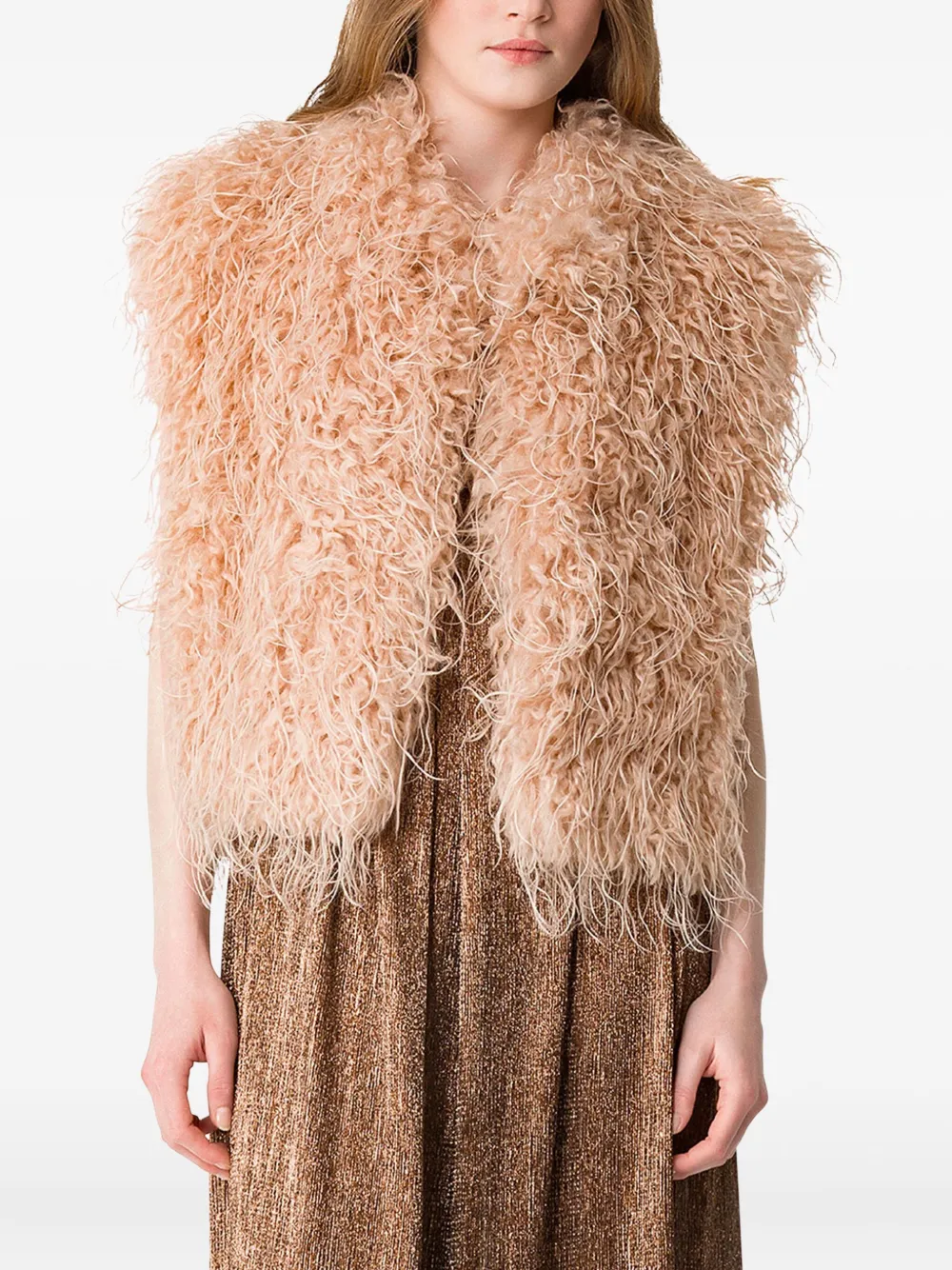 Forte Forte Faux-fur Gilet In Pink