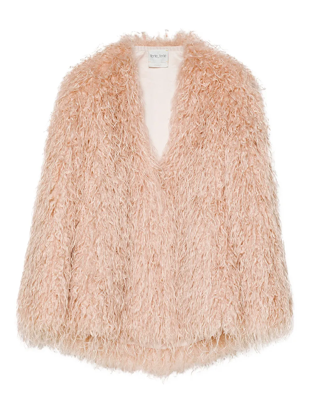 Forte Forte Voluminous Textured Kimono-style Coat In Peachy Beige In Pink
