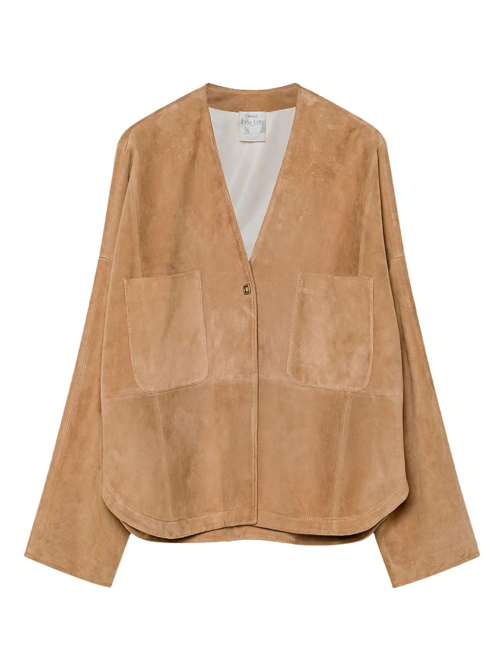Forte Forte Patch-pocket Suede Jacket In Gray