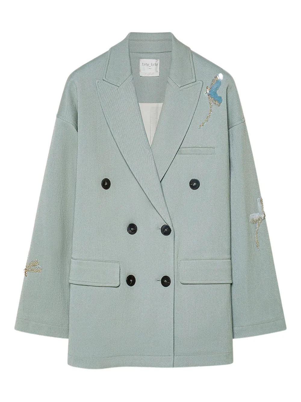 Forte Forte embellished double-breasted jacket | Blue | Image 1