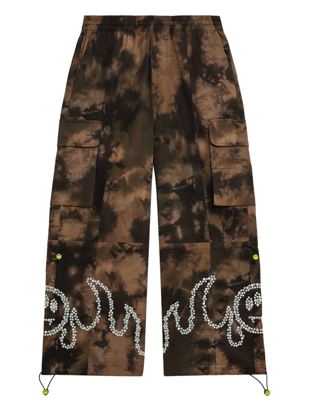 Barrow Tie-dye Embellished Trousers In Brown