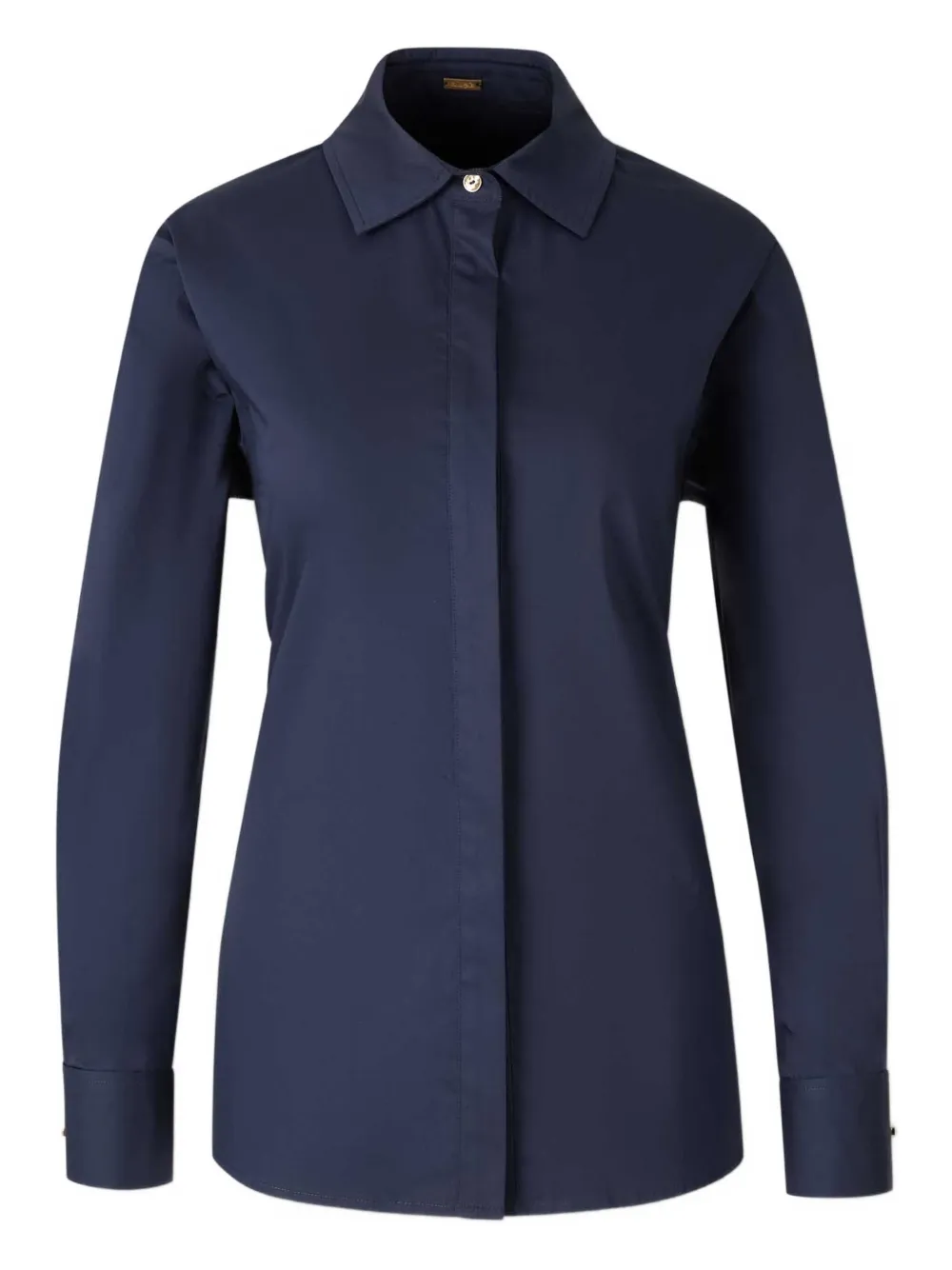 Cult Gaia Button-fastening Open-back Blouse In Blue