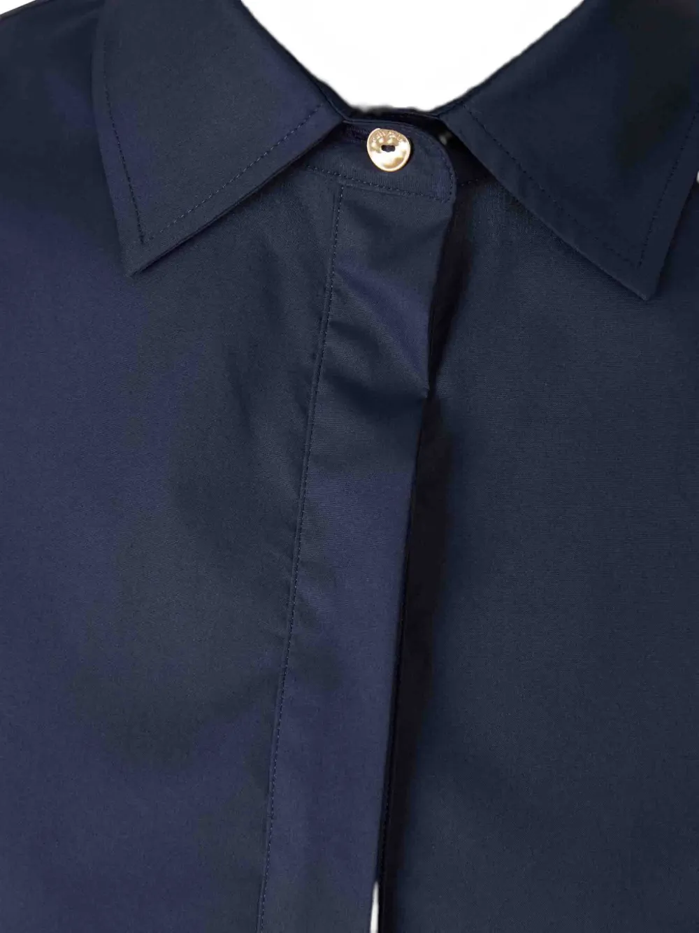 Cult Gaia Button-fastening Open-back Blouse In Blue