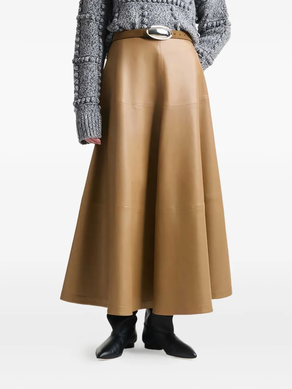 Altuzarra A-line leather skirt | Neutrals | Image 1