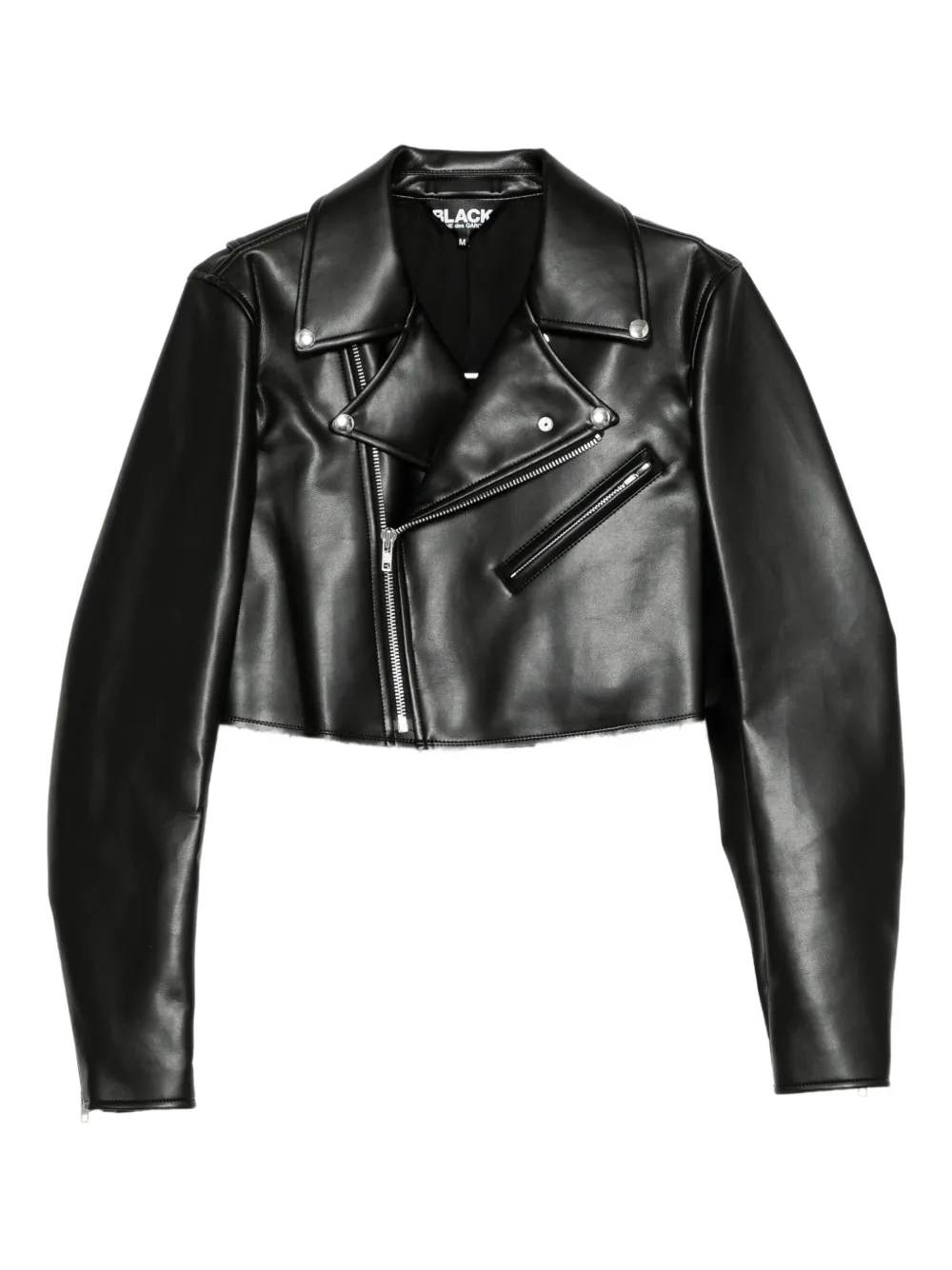 Black Comme Des Garçons zip-up biker-jacket | Black | Image 1