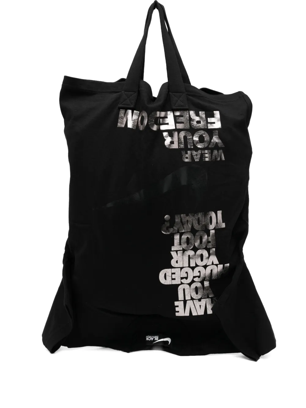 Black Comme Des Garçons x Nike printed tote bag | Black | Image 1