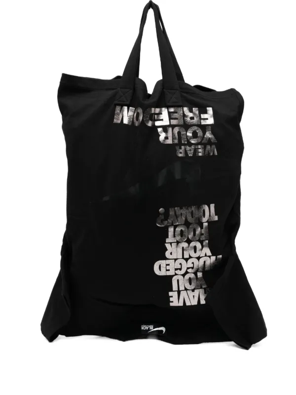 BLACK COMME des GARCONS × NIKEプリントバッグ Black Comme Des Garçons x Nike プリント ハンドバッグ | ブラック