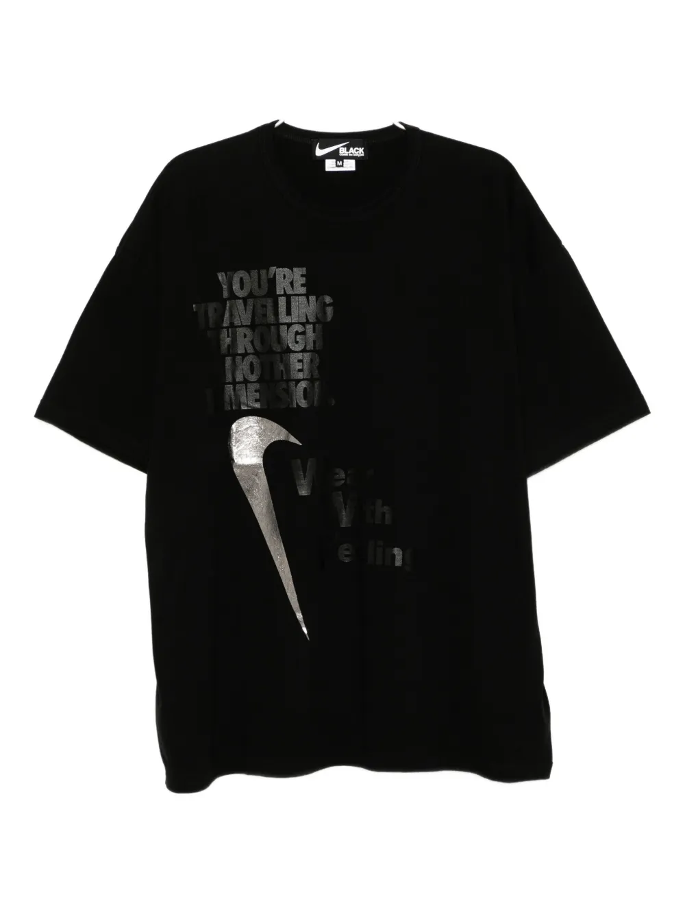 Black Comme Des Garçons X Nike Printed T-shirt In Black