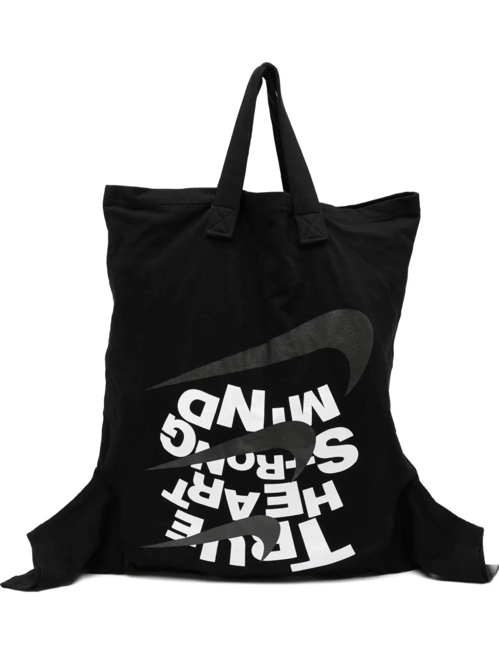 Black Comme Des Garçons X Nike Printed Tote Bag In Black