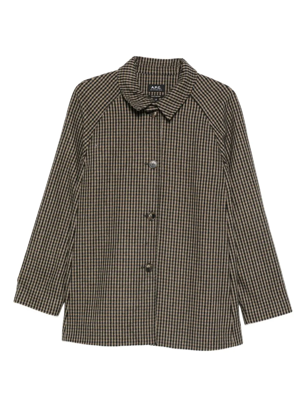 A.P.C. Buttoned check coat | Brown | Image 1