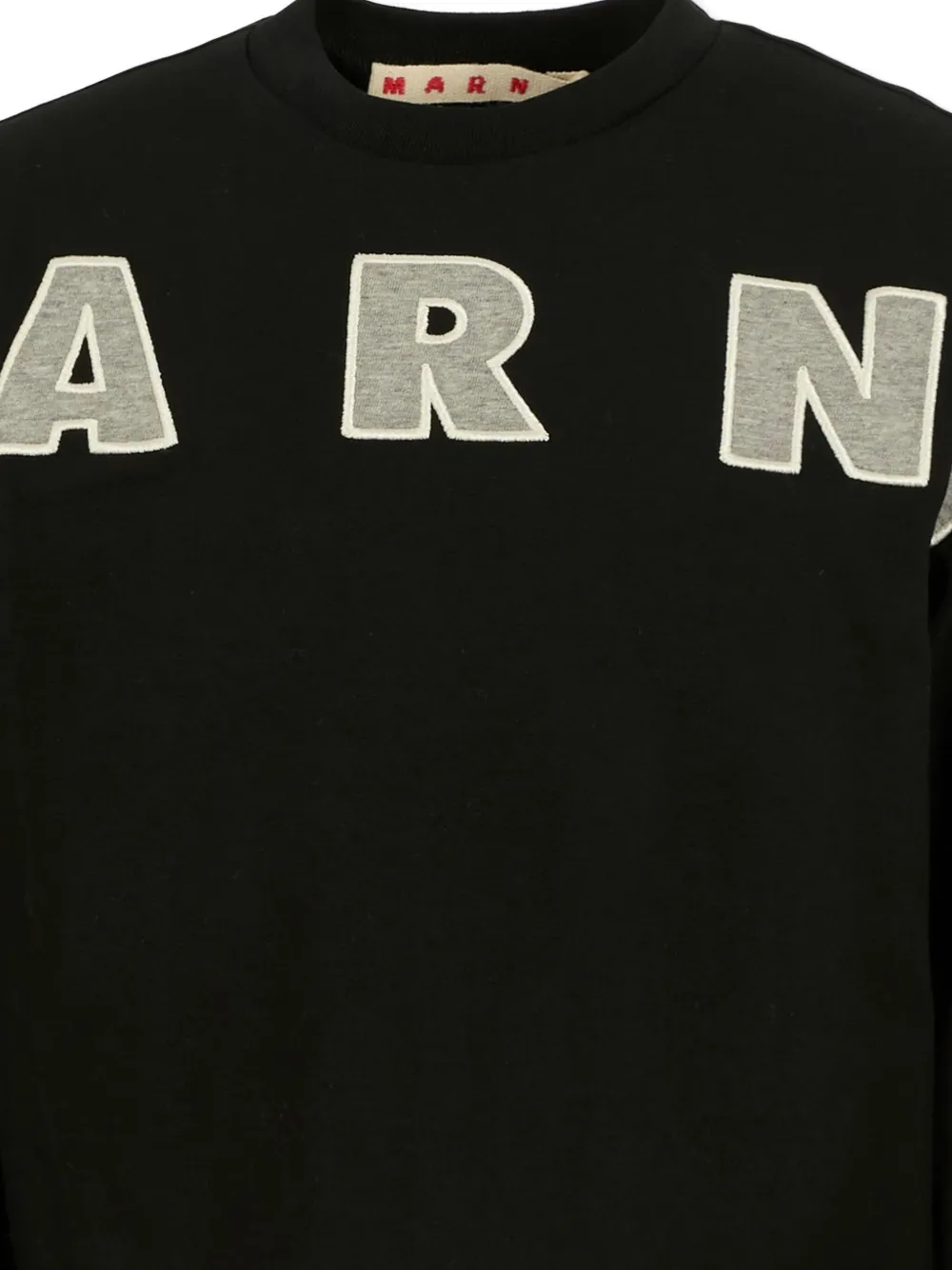 Marni Kids Katoenen T-shirt met logopatch Zwart