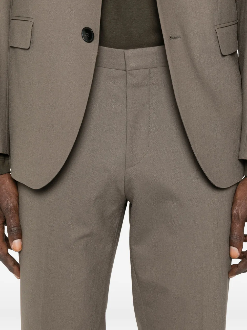Hugo Boss Wool Blend Single-breasted Suit In Brown