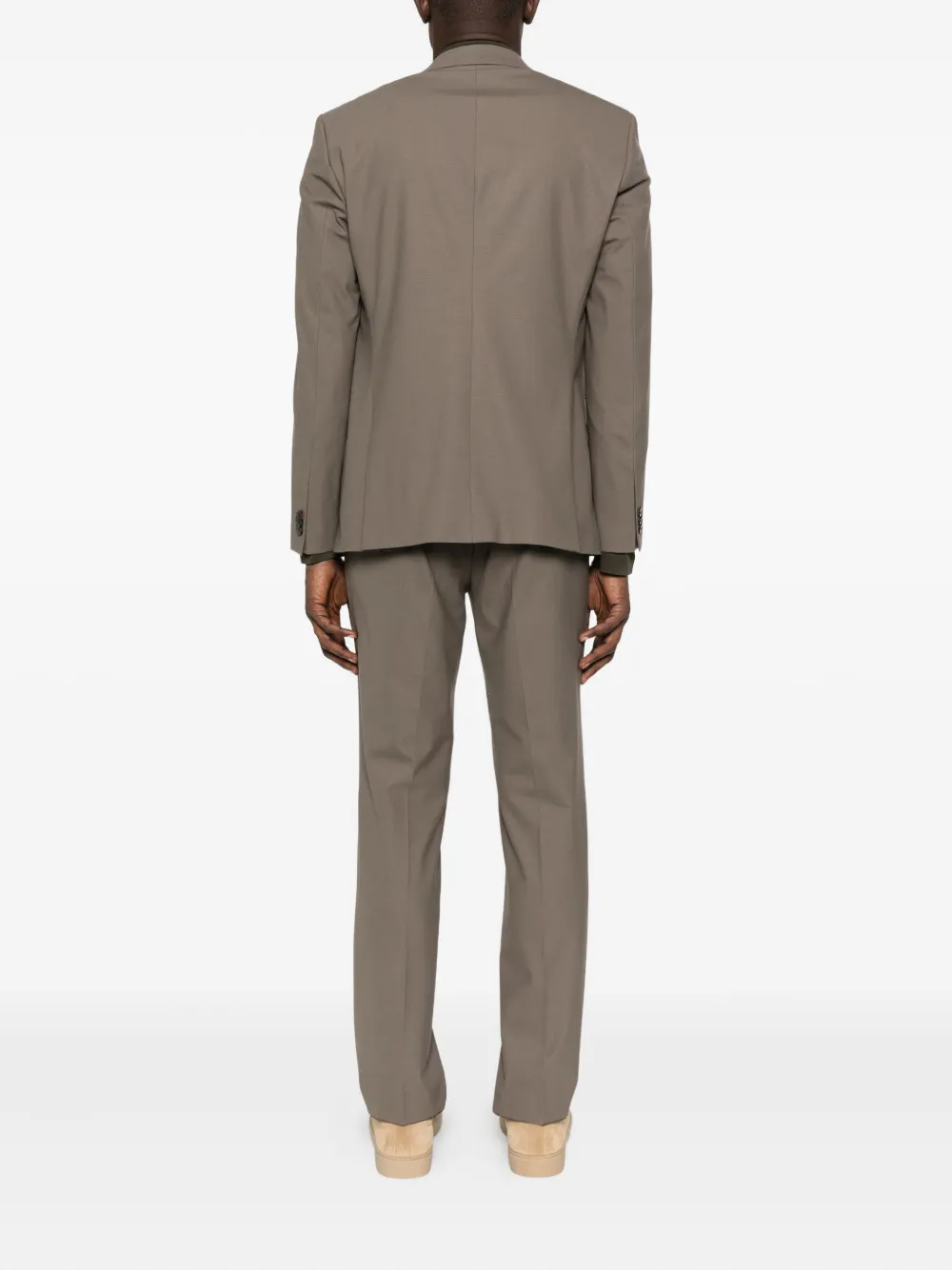 Hugo Boss Wool Blend Single-breasted Suit In Brown