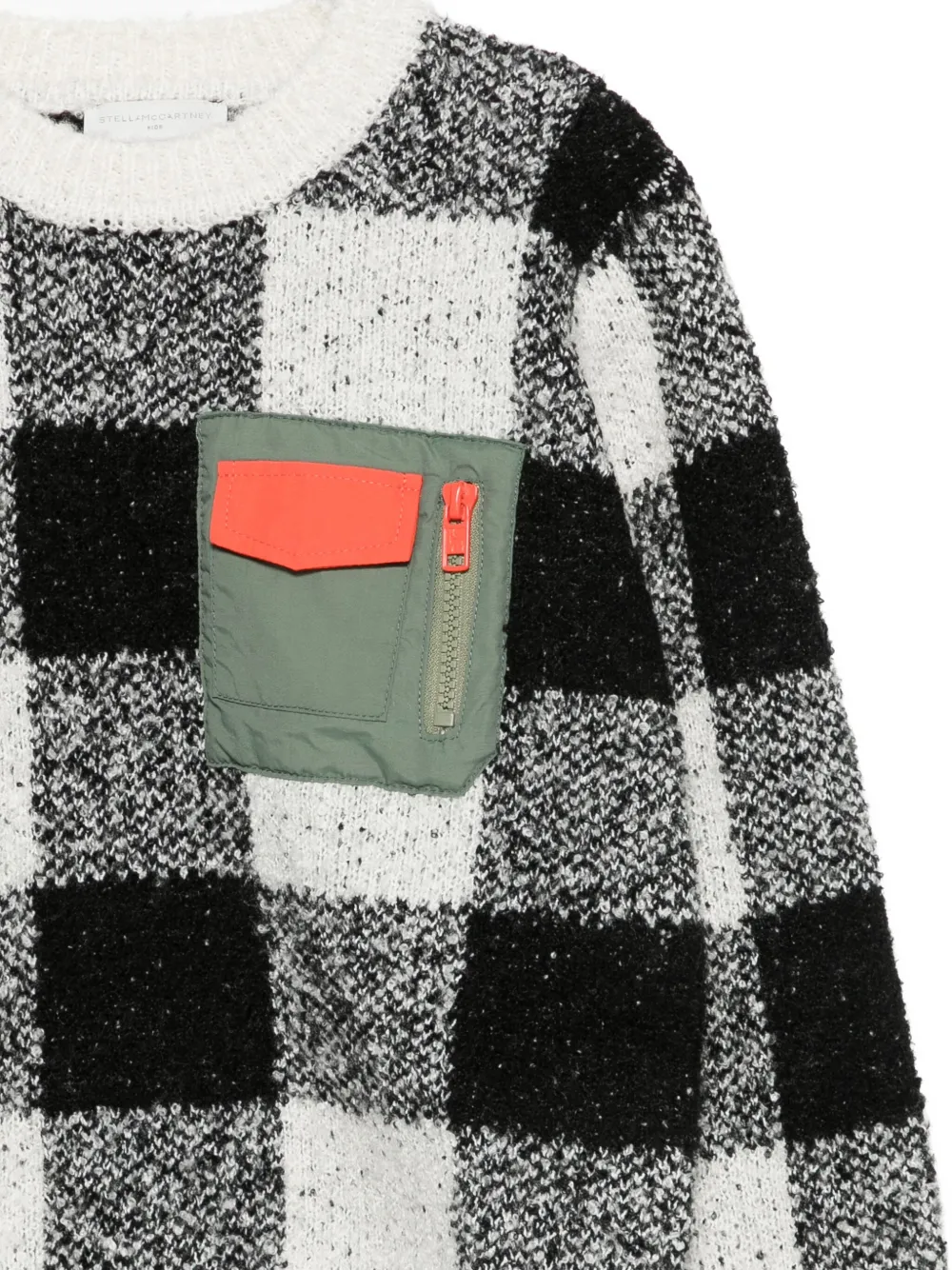 Stella Mccartney Checkered Jumper In Black