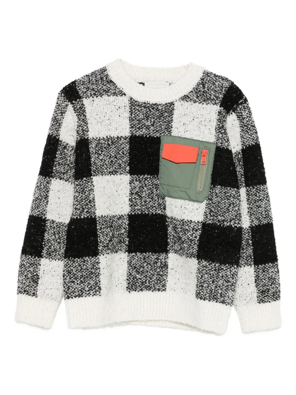 Stella Mccartney Checkered Jumper In Black