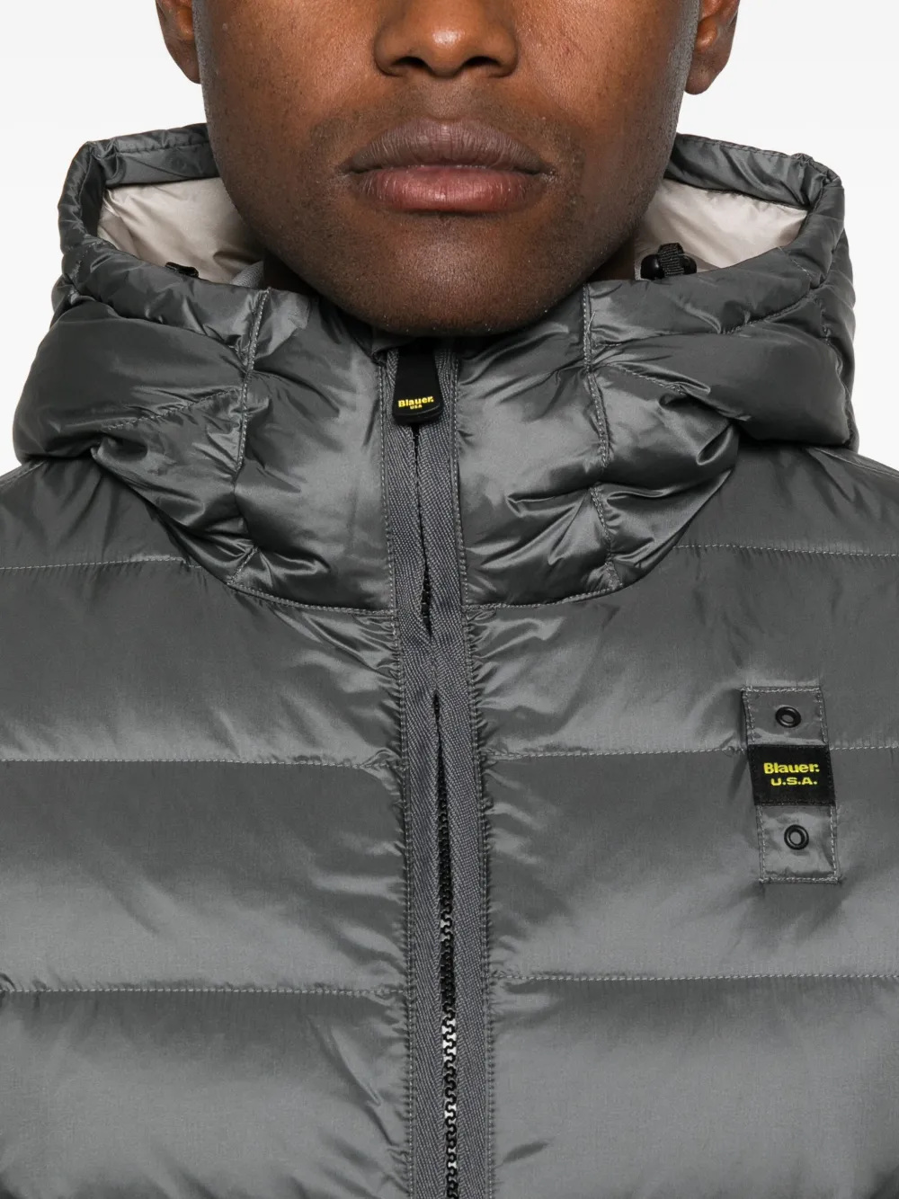 Blauer Acton Hooded Zip-up Jacket In Gray