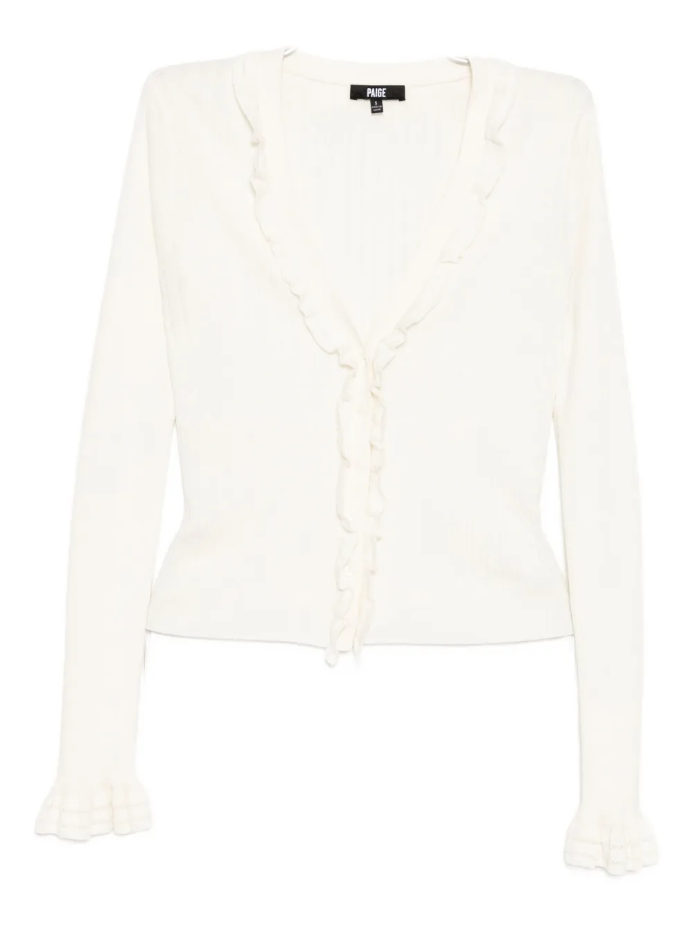 Paige Womens Antique White Demetra V-neck Cotton-blend Cardigan In White