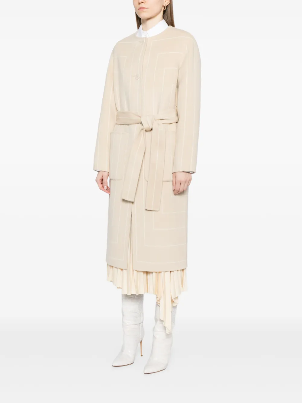 JOSEPH Jas met geometrische print Beige