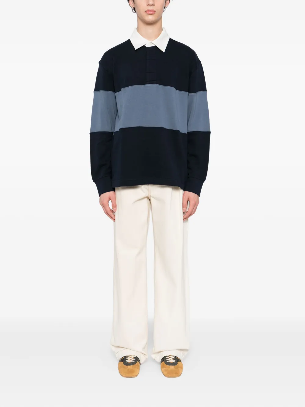 Wax London Rowhill rugby poloshirt - Blauw