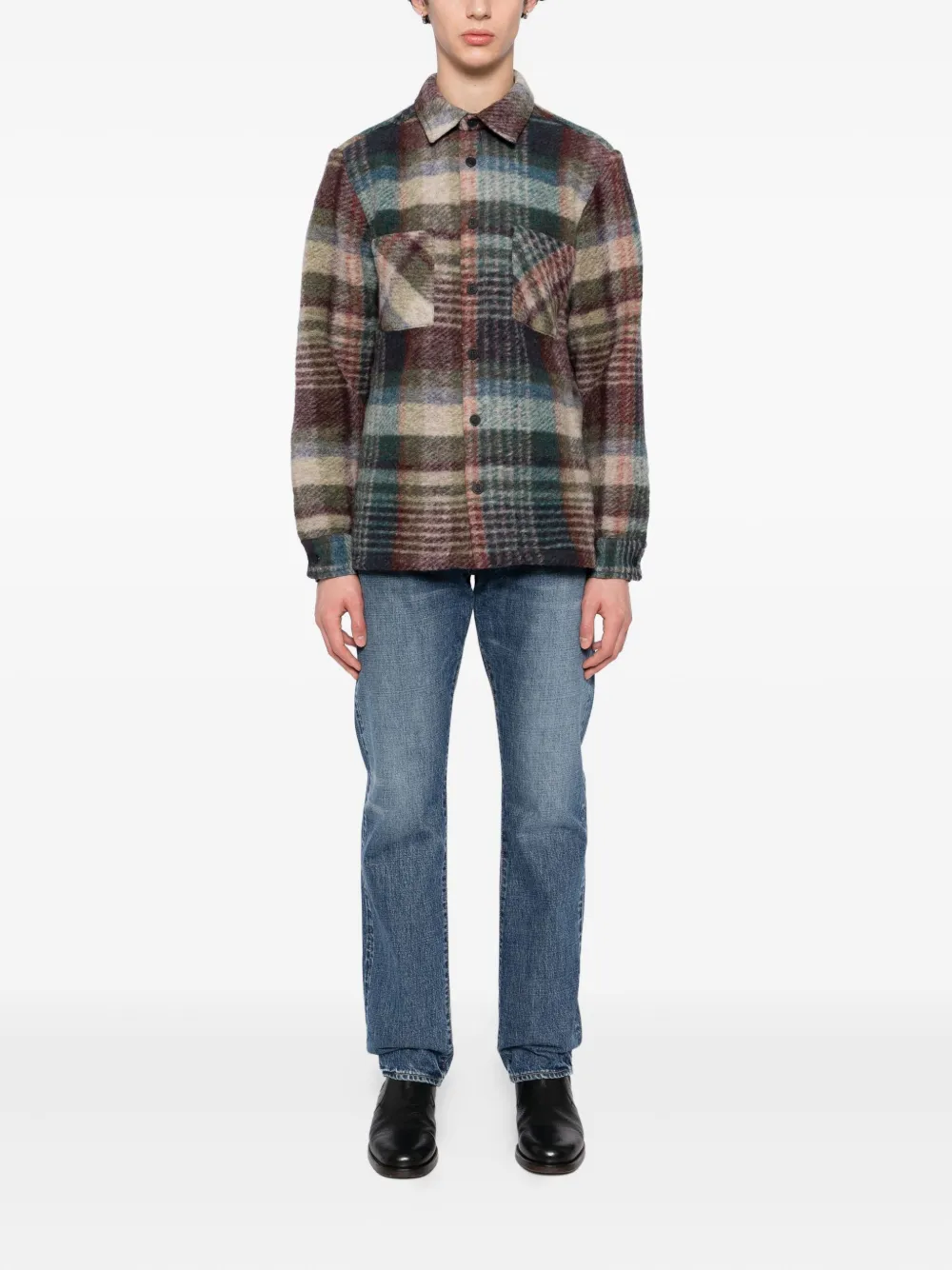 Wax London Geruit shirtjack Blauw