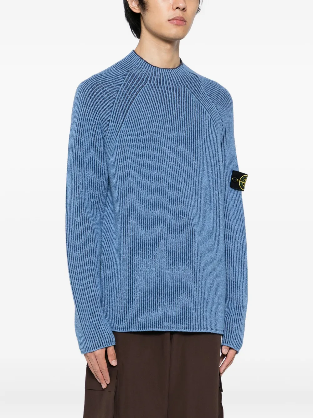 Stone Island Trui met logopatch Blauw