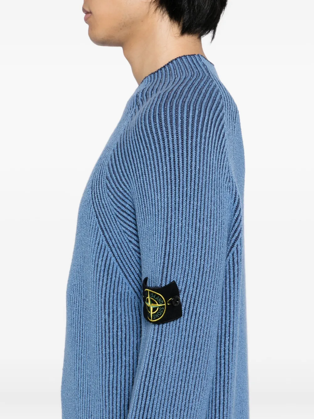 Stone Island Trui met logopatch Blauw