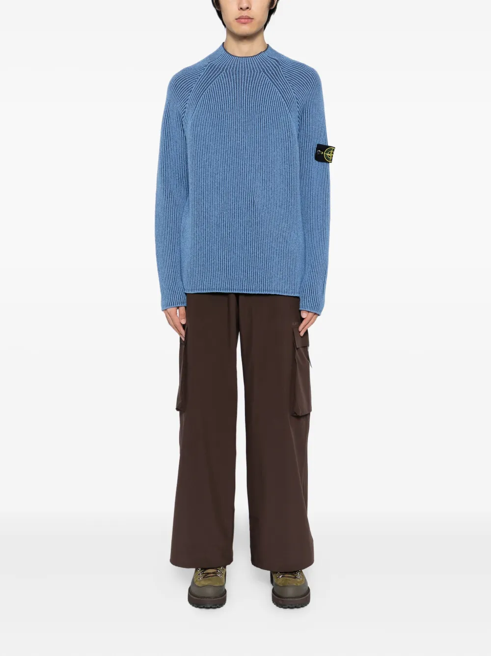Stone Island logo-patch jumper - Blauw