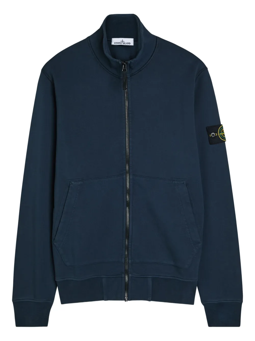 Stone Island zip-up badge sweatshirt - Blauw