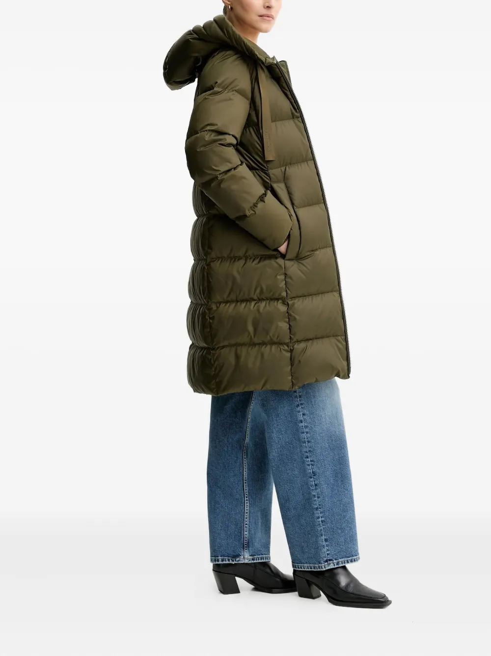 Marc O'polo Hooded Zip Coat In Green