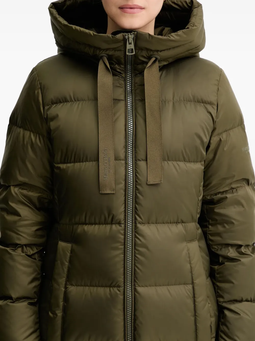 Marc O'polo Hooded Zip Coat In Green
