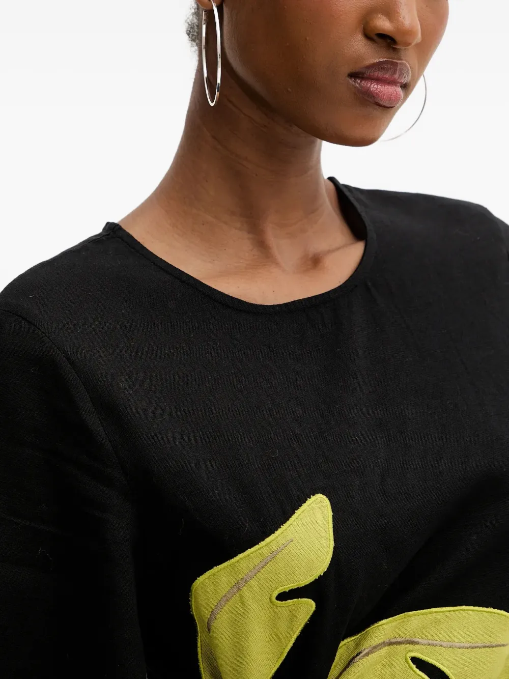 Never Fully Dressed Leaf Cut-out Midi Dress In Black