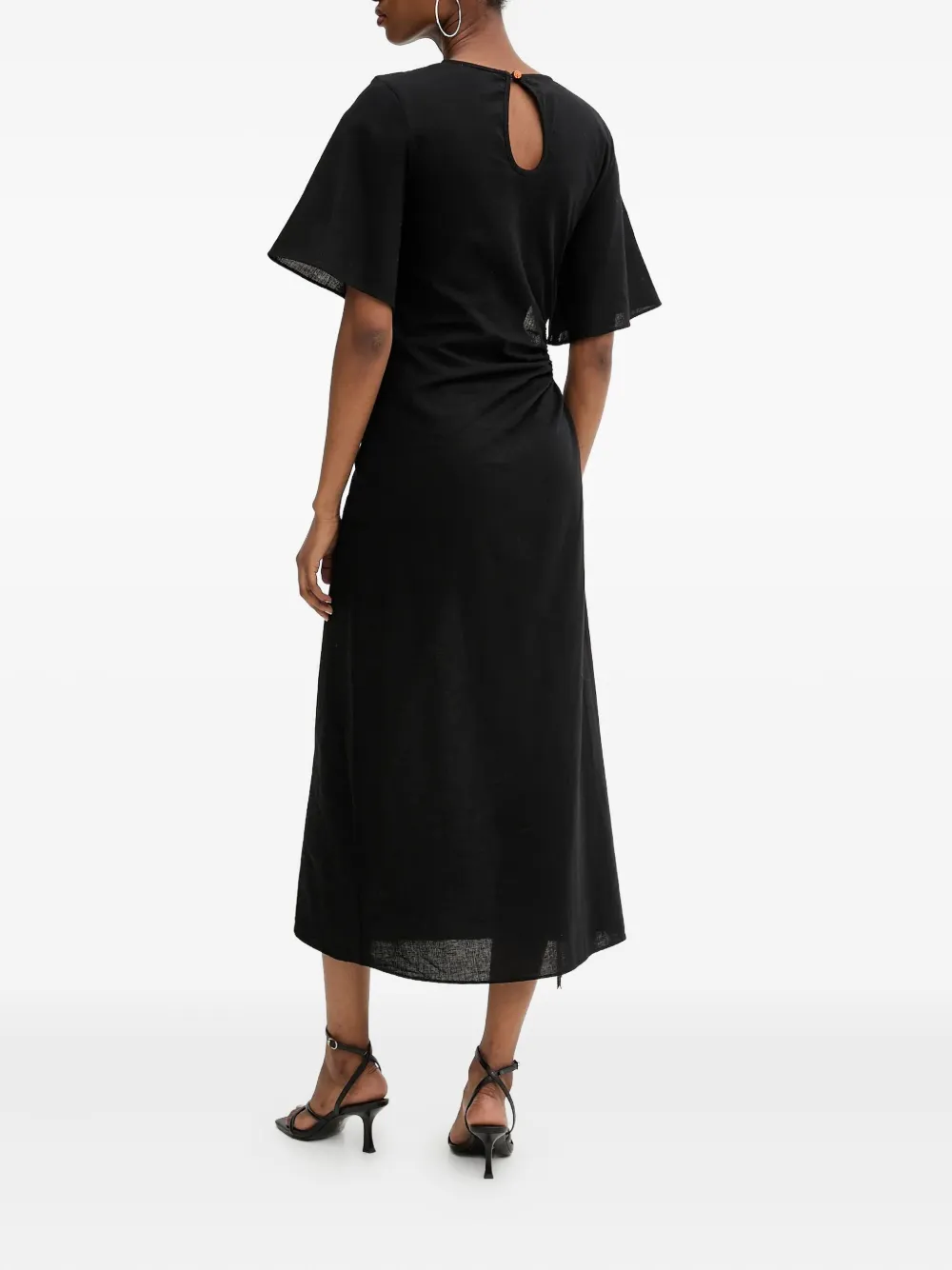 Never Fully Dressed Leaf Cut-out Midi Dress In Black