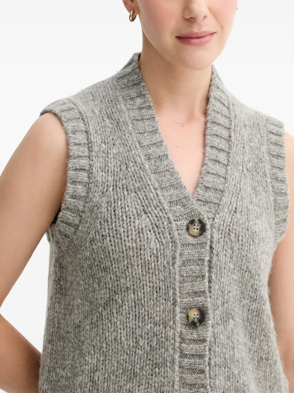 Marc O'Polo Vest met V-hals Grijs