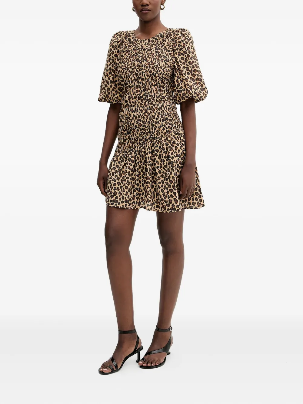 NEVER FULLY DRESSED animal-print mini dress - Beige